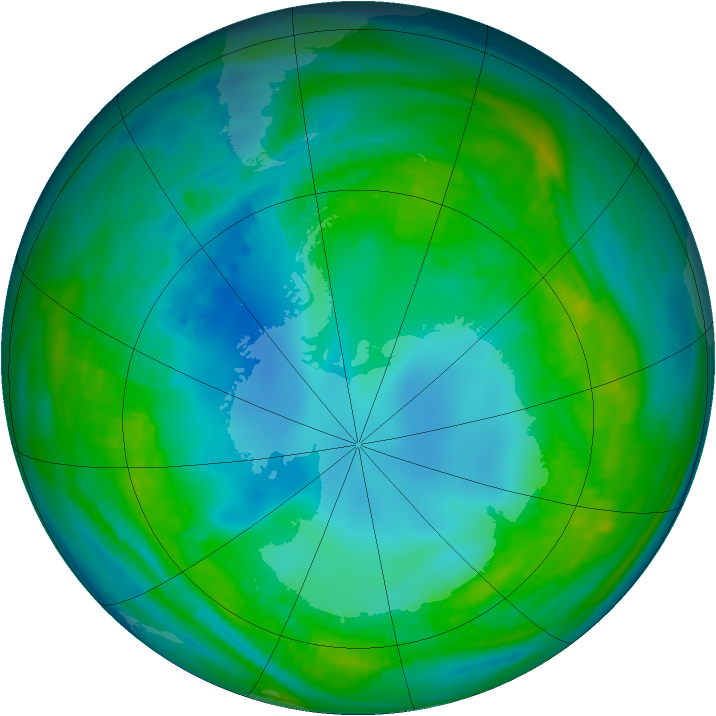 Antarctic ozone map for 09 May 1979